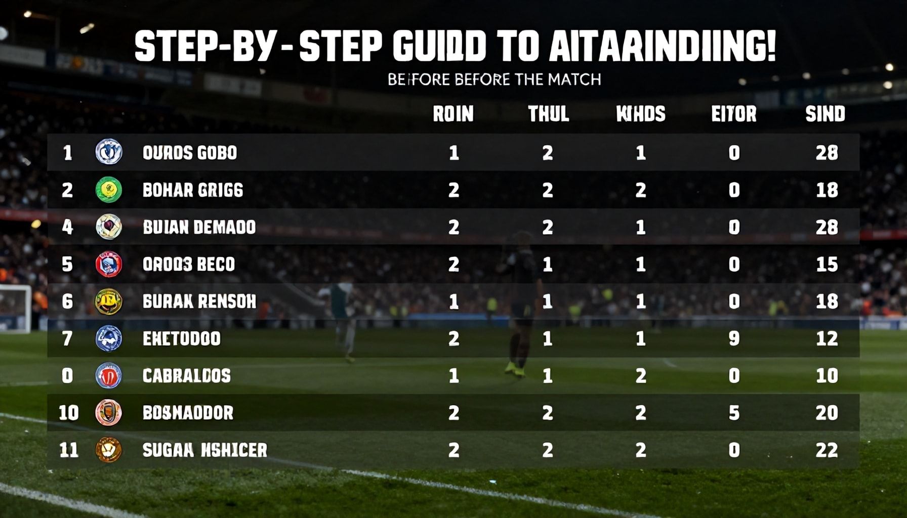 A Step-by-Step Guide to Analysing the Standings Before the Match*