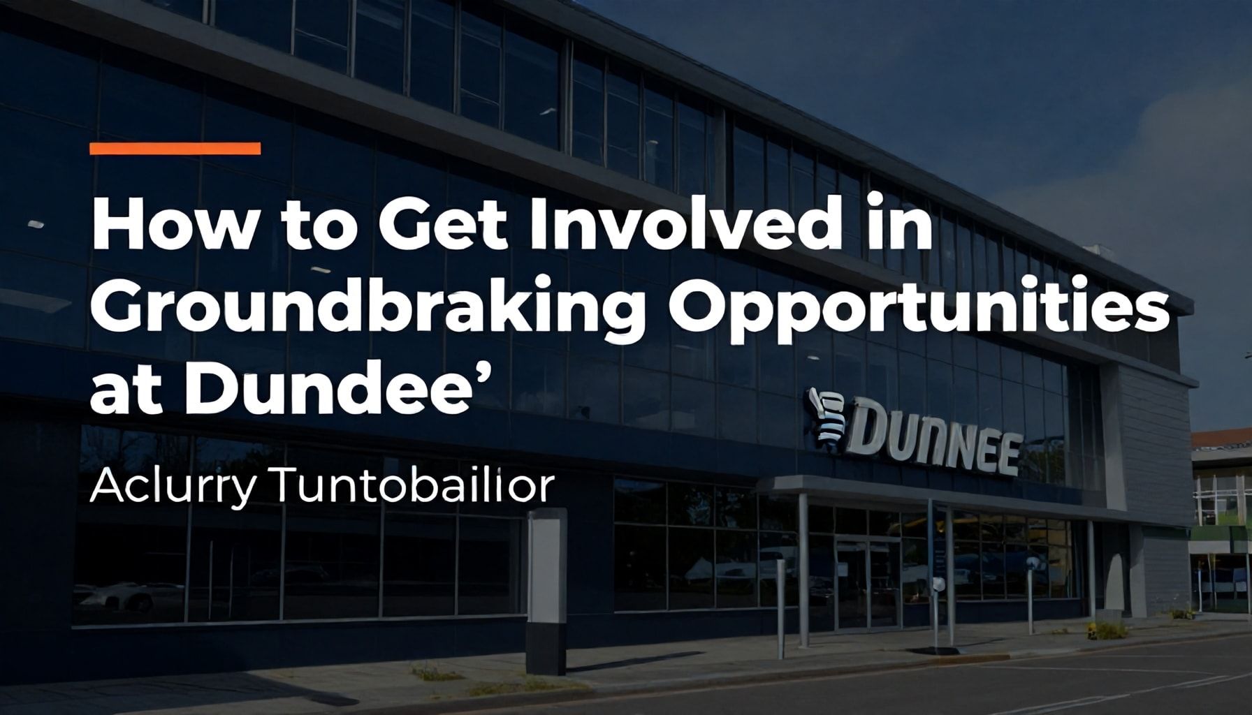 How to Get Involved in Groundbreaking Opportunities at Dundee*